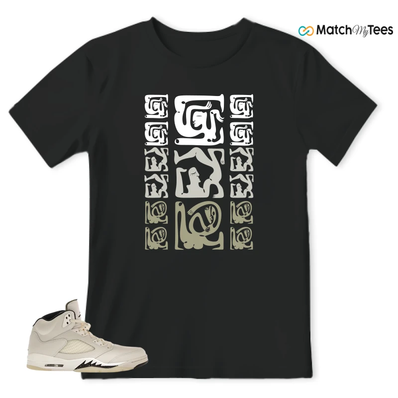 NIKE AIR JORDAN 5 RETRO SAIL SNEAKER Matching Tees t-shirt