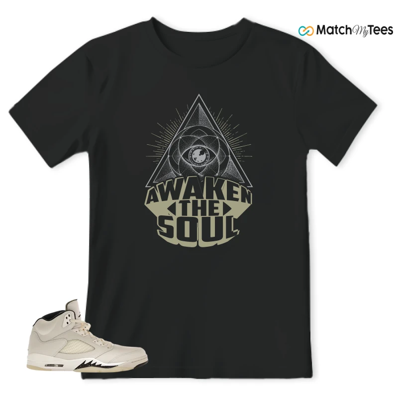 NIKE AIR JORDAN 5 RETRO SAIL SNEAKER Matching Tees t-shirt