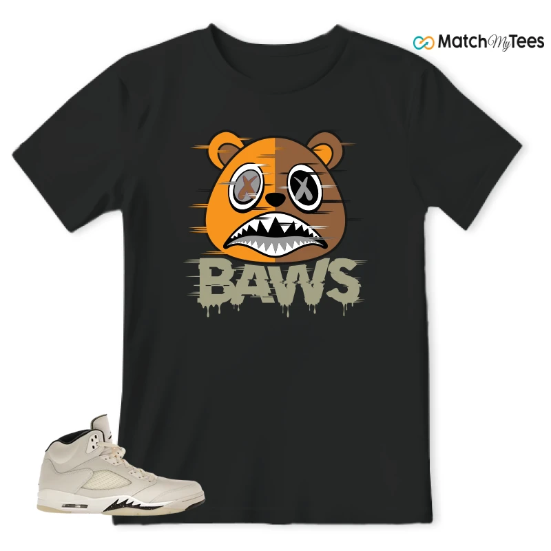 NIKE AIR JORDAN 5 RETRO SAIL SNEAKER Matching Tees t-shirt