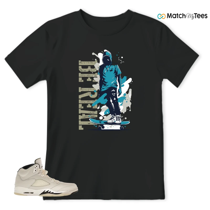 NIKE AIR JORDAN 5 RETRO SAIL SNEAKER Matching Tees t-shirt