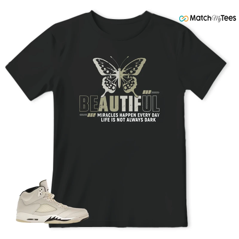 NIKE AIR JORDAN 5 RETRO SAIL SNEAKER Matching Tees t-shirt