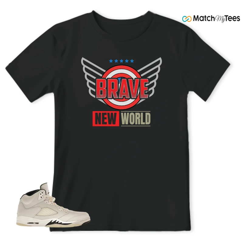 NIKE AIR JORDAN 5 RETRO SAIL SNEAKER Matching Tees t-shirt