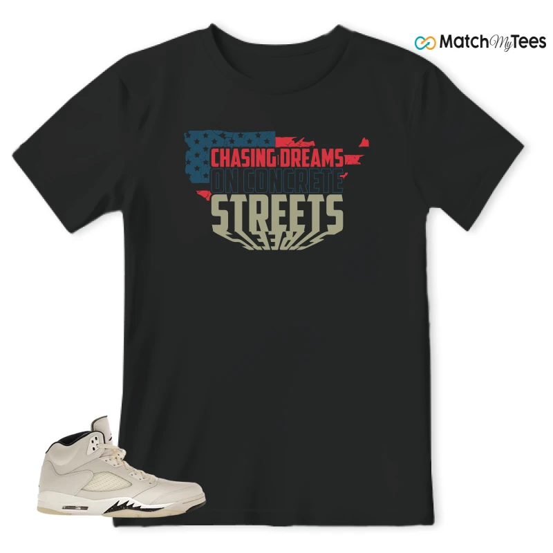 NIKE AIR JORDAN 5 RETRO SAIL SNEAKER Matching Tees t-shirt