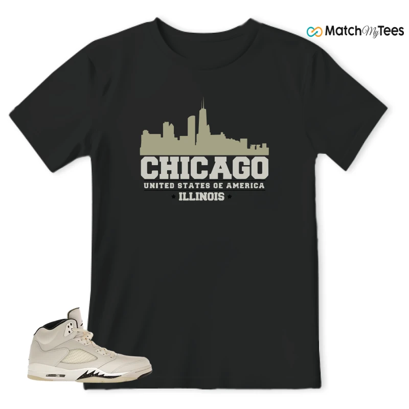 NIKE AIR JORDAN 5 RETRO SAIL SNEAKER Matching Tees t-shirt