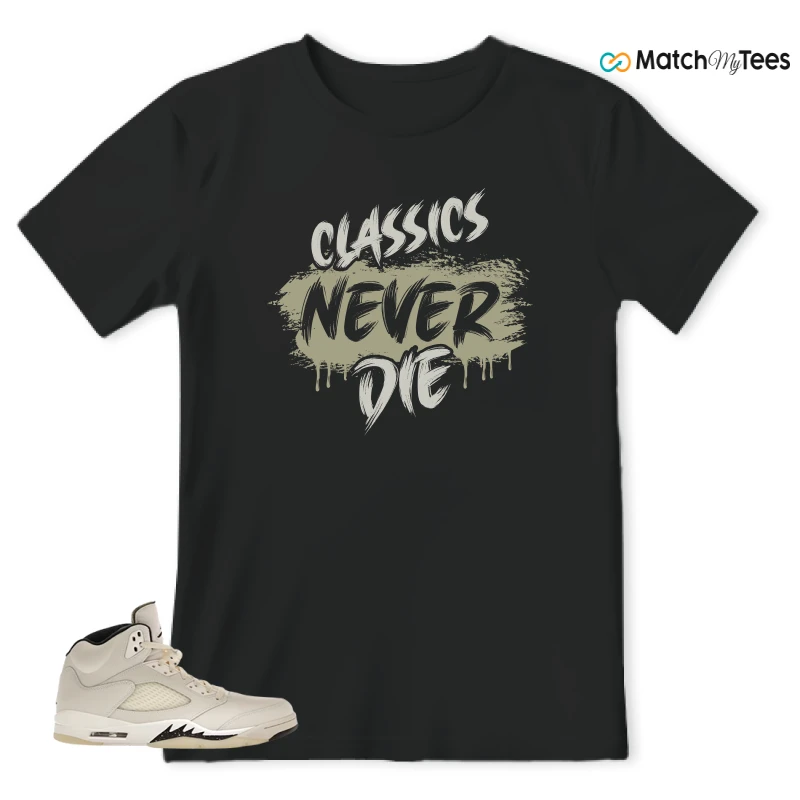 NIKE AIR JORDAN 5 RETRO SAIL SNEAKER Matching Tees t-shirt