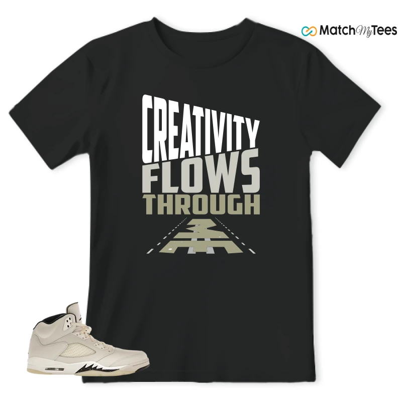 NIKE AIR JORDAN 5 RETRO SAIL SNEAKER Matching Tees t-shirt