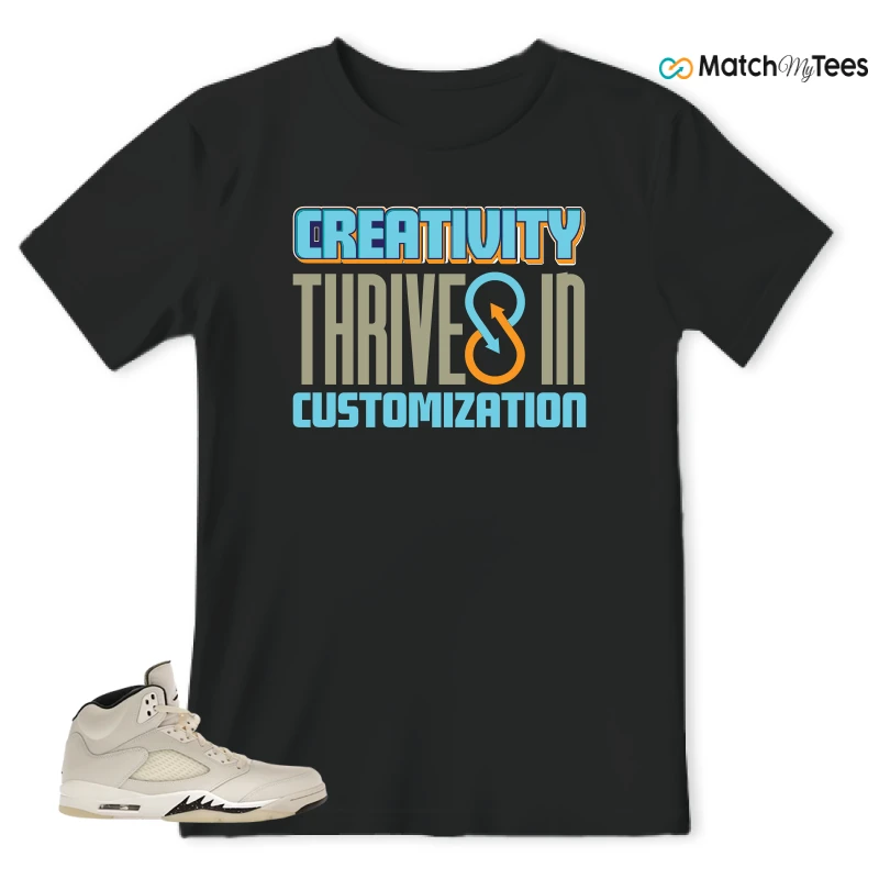 NIKE AIR JORDAN 5 RETRO SAIL SNEAKER Matching Tees t-shirt