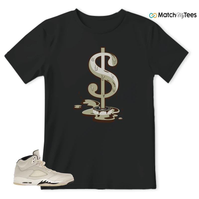 NIKE AIR JORDAN 5 RETRO SAIL SNEAKER Matching Tees t-shirt