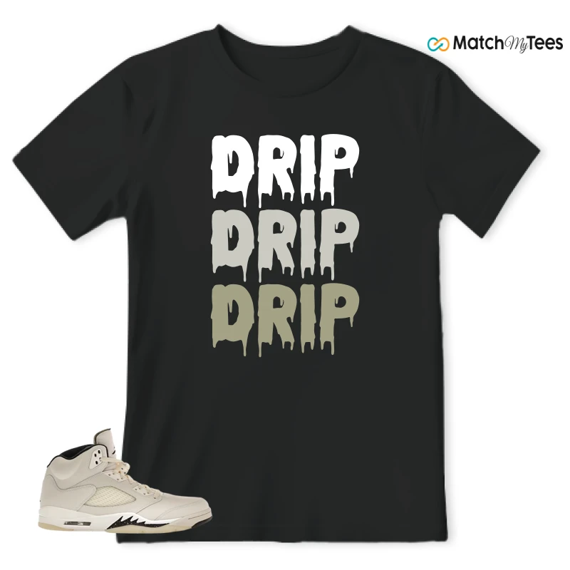 NIKE AIR JORDAN 5 RETRO SAIL SNEAKER Matching Tees t-shirt