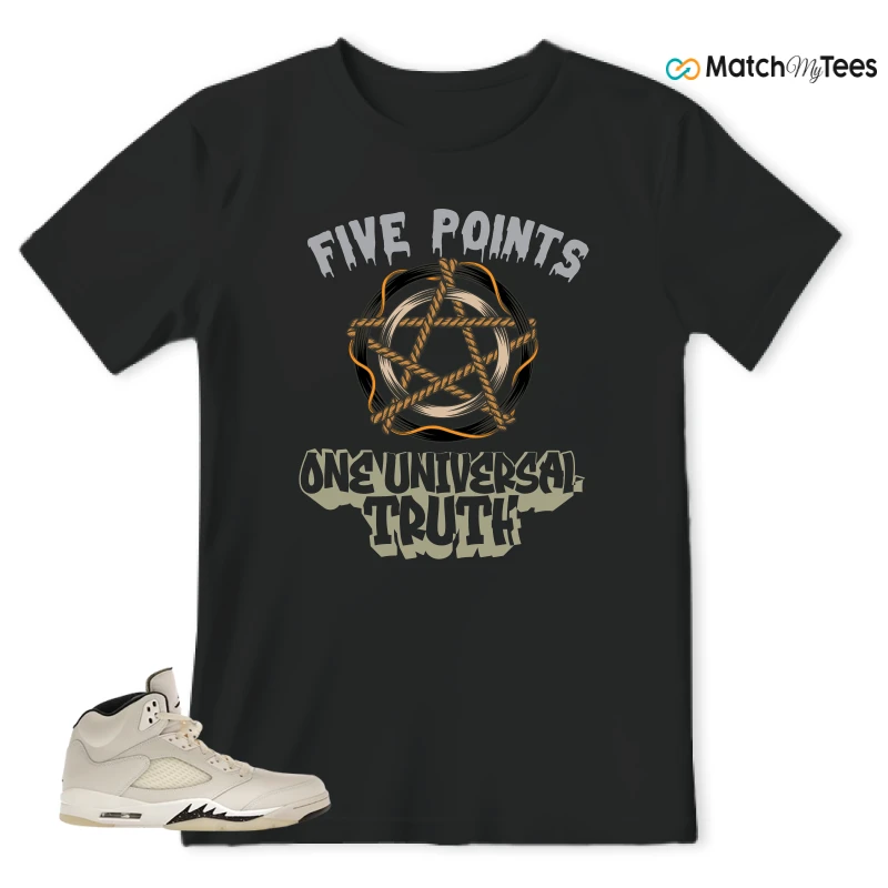 NIKE AIR JORDAN 5 RETRO SAIL SNEAKER Matching Tees t-shirt