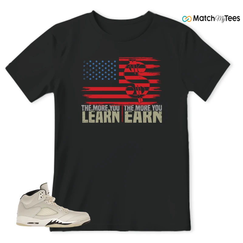 NIKE AIR JORDAN 5 RETRO SAIL SNEAKER Matching Tees t-shirt