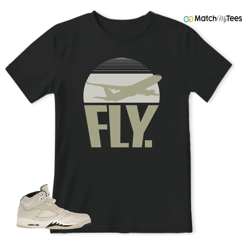 NIKE AIR JORDAN 5 RETRO SAIL SNEAKER Matching Tees t-shirt