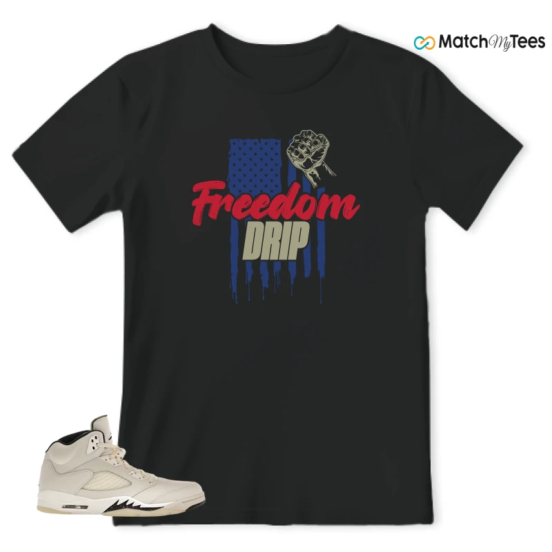 NIKE AIR JORDAN 5 RETRO SAIL SNEAKER Matching Tees t-shirt