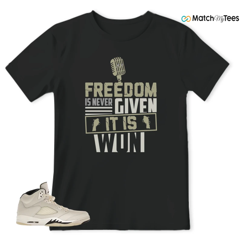 NIKE AIR JORDAN 5 RETRO SAIL SNEAKER Matching Tees t-shirt