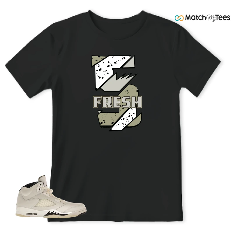 NIKE AIR JORDAN 5 RETRO SAIL SNEAKER Matching Tees t-shirt