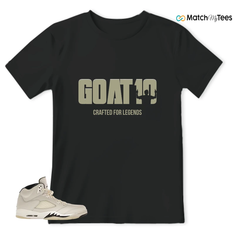NIKE AIR JORDAN 5 RETRO SAIL SNEAKER/SAIL/BLACK/LIGHT OREWOOD BROWN/COCONUT MILK matching T-shirt