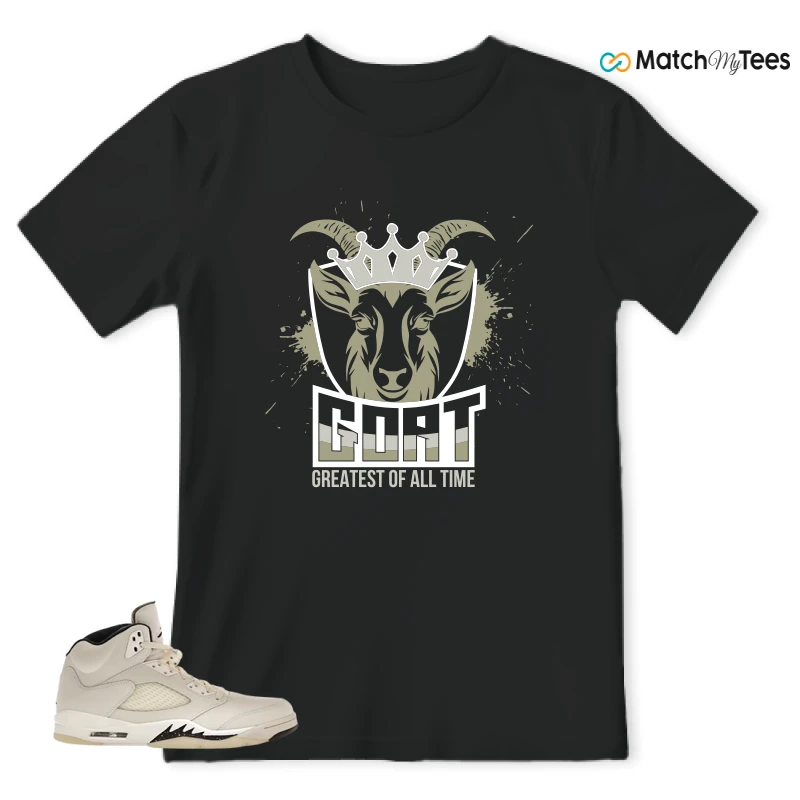 NIKE AIR JORDAN 5 RETRO SAIL SNEAKER Matching Tees t-shirt