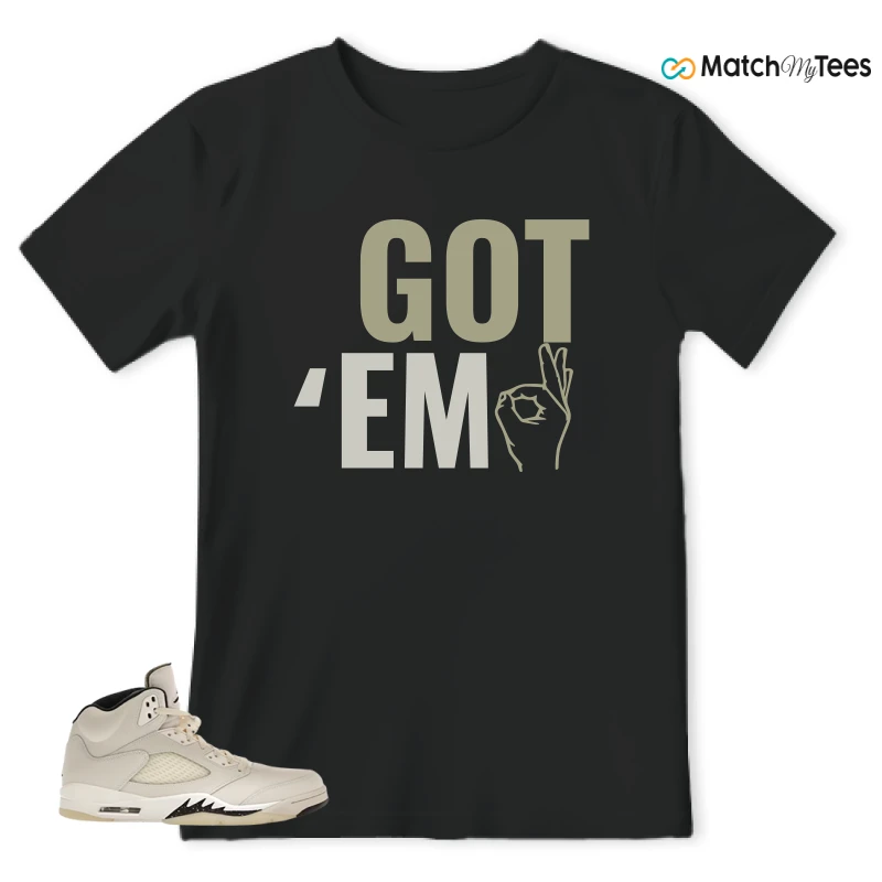 NIKE AIR JORDAN 5 RETRO SAIL SNEAKER Matching Tees t-shirt
