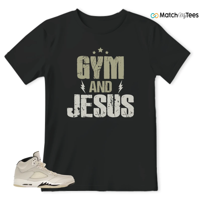 NIKE AIR JORDAN 5 RETRO SAIL SNEAKER Matching Tees t-shirt