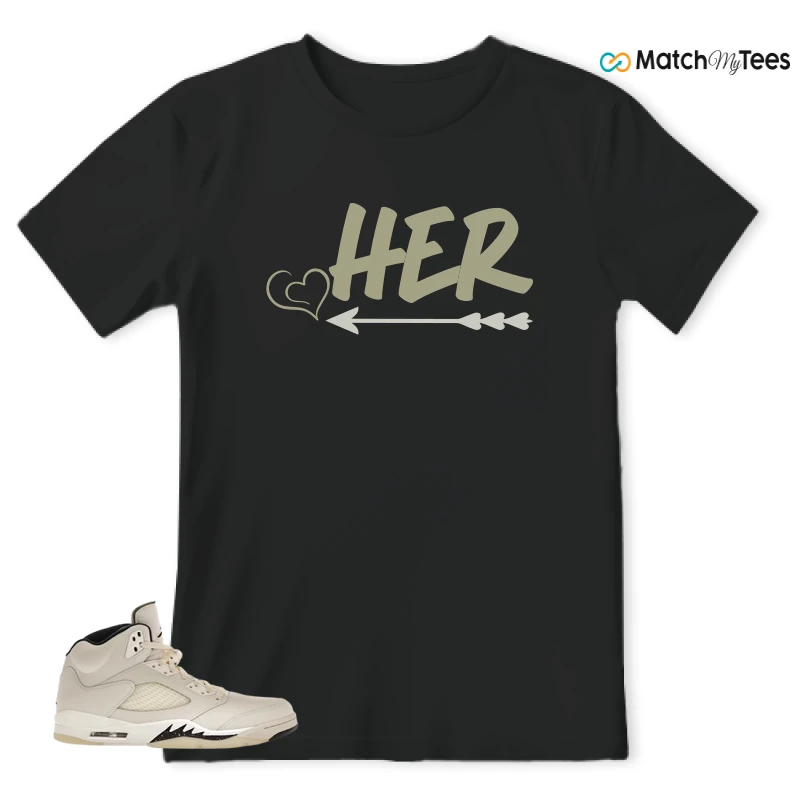 NIKE AIR JORDAN 5 RETRO SAIL SNEAKER Matching Tees t-shirt