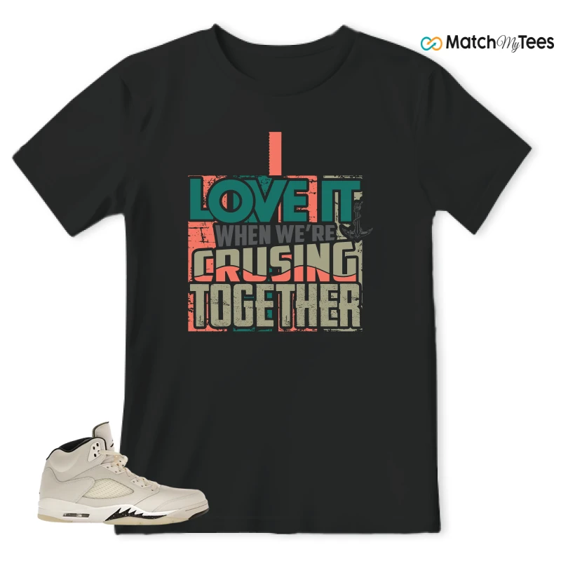 NIKE AIR JORDAN 5 RETRO SAIL SNEAKER Matching Tees t-shirt