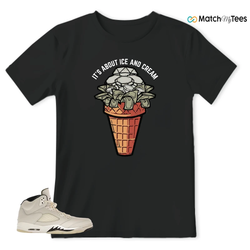 NIKE AIR JORDAN 5 RETRO SAIL SNEAKER Matching Tees t-shirt