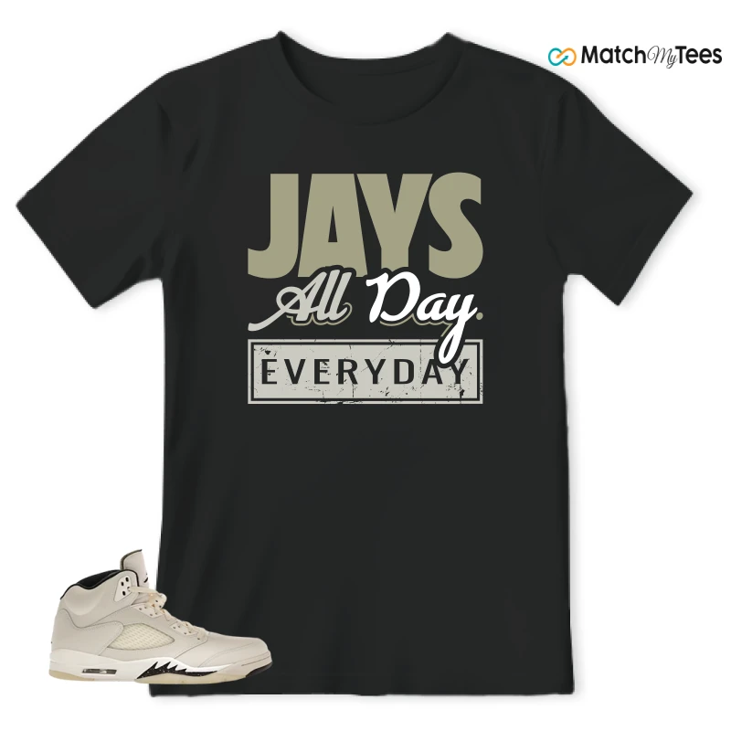 NIKE AIR JORDAN 5 RETRO SAIL SNEAKER Matching Tees t-shirt