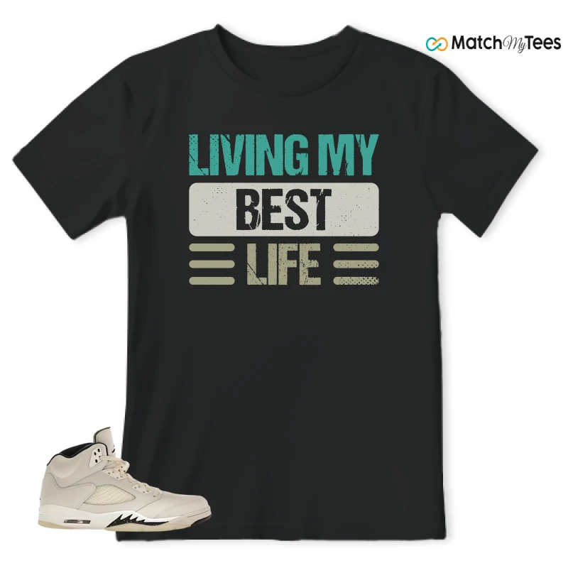 NIKE AIR JORDAN 5 RETRO SAIL SNEAKER Matching Tees t-shirt