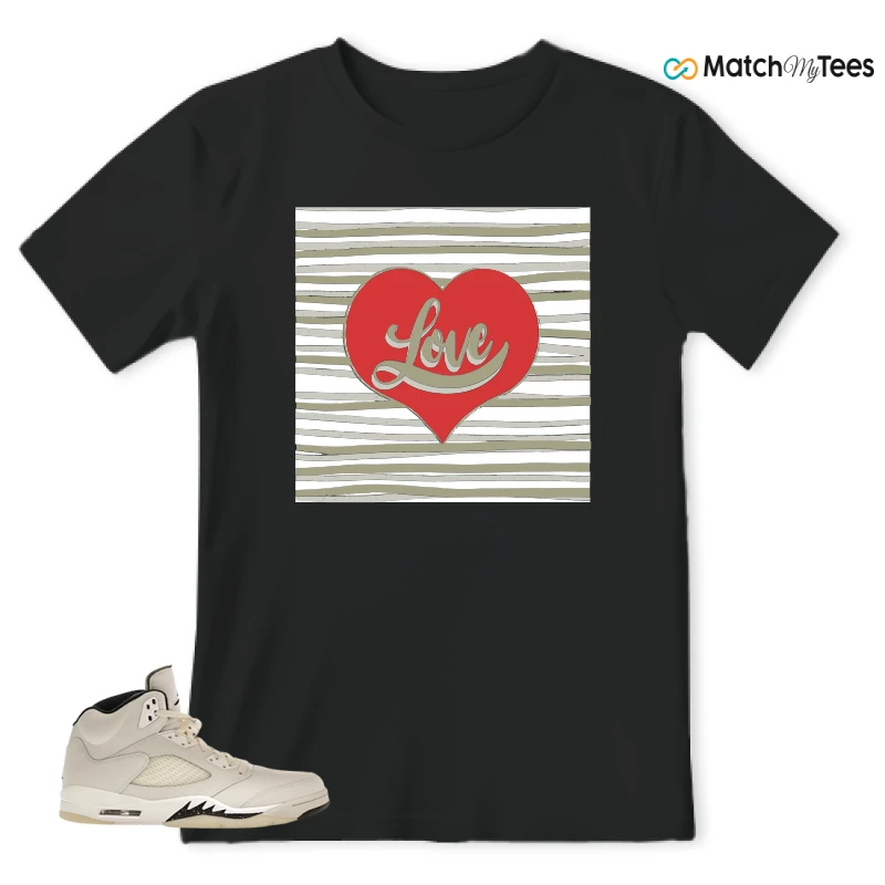NIKE AIR JORDAN 5 RETRO SAIL SNEAKER Matching Tees t-shirt