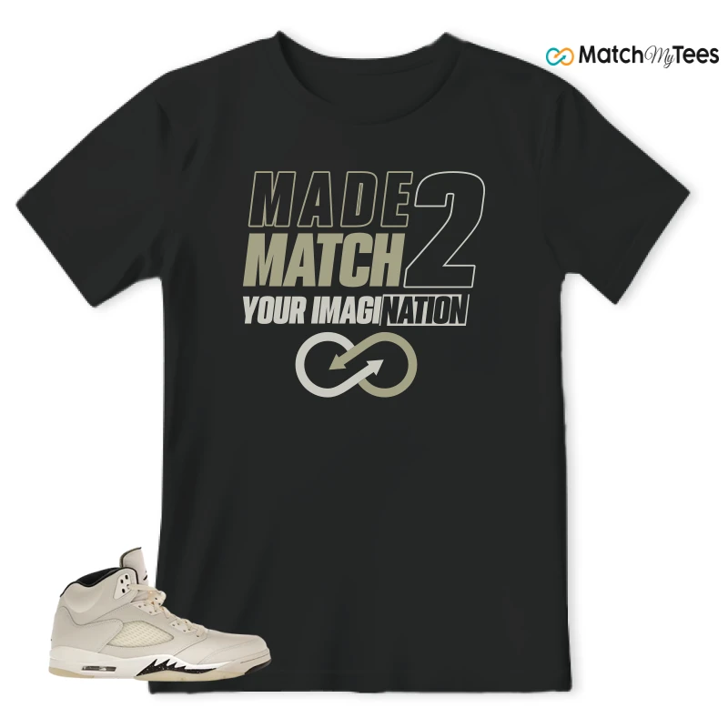 NIKE AIR JORDAN 5 RETRO SAIL SNEAKER Matching Tees t-shirt