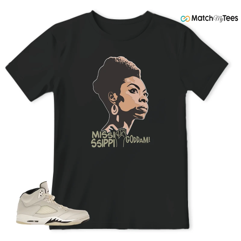NIKE AIR JORDAN 5 RETRO SAIL SNEAKER Matching Tees t-shirt