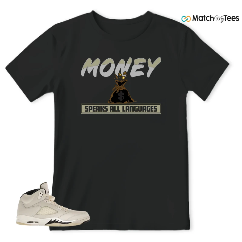 NIKE AIR JORDAN 5 RETRO SAIL SNEAKER Matching Tees t-shirt