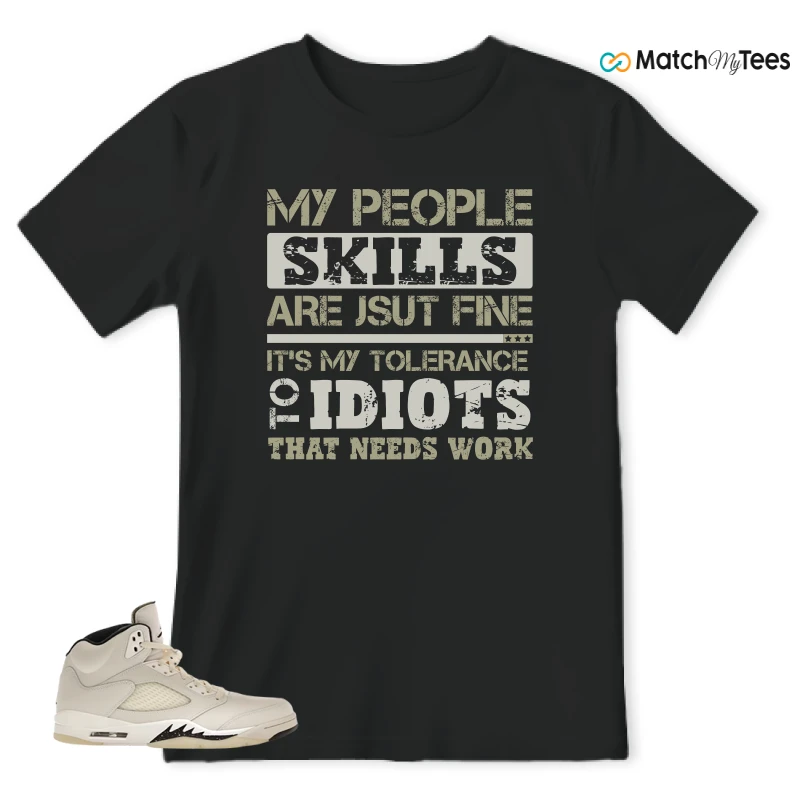 NIKE AIR JORDAN 5 RETRO SAIL SNEAKER Matching Tees t-shirt