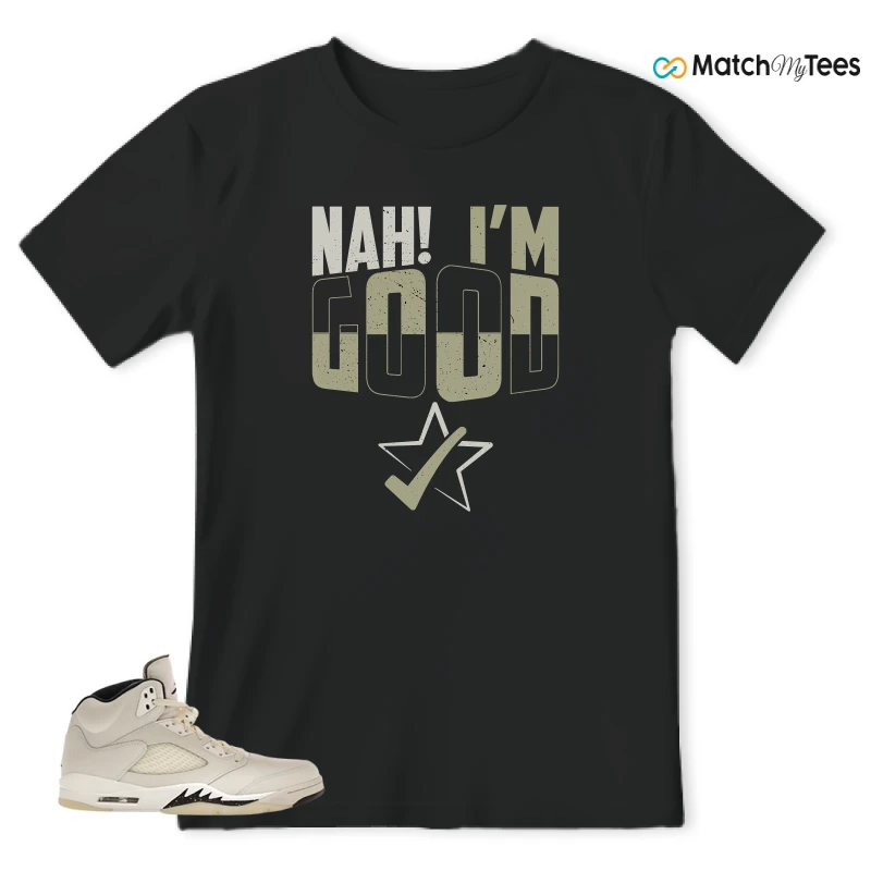 NIKE AIR JORDAN 5 RETRO SAIL SNEAKER Matching Tees t-shirt