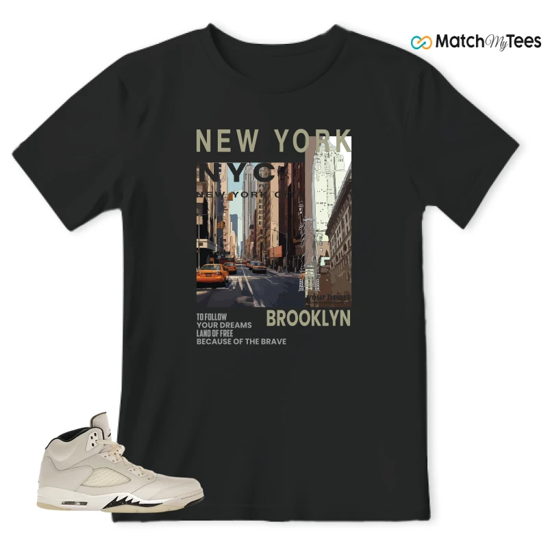 NIKE AIR JORDAN 5 RETRO SAIL SNEAKER Matching Tees t-shirt
