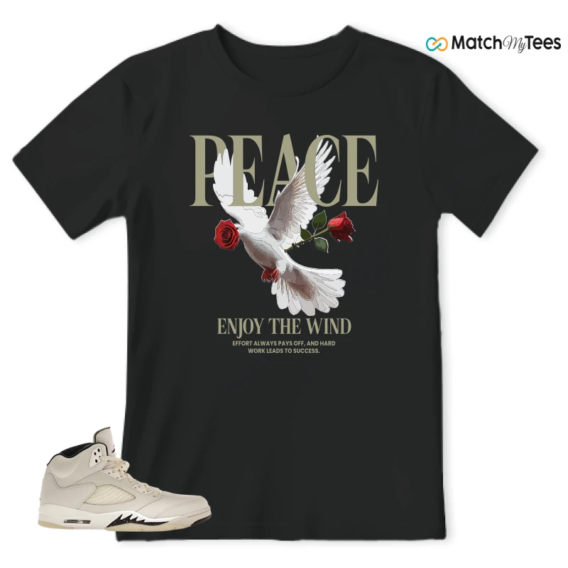 NIKE AIR JORDAN 5 RETRO SAIL SNEAKER Matching Tees t-shirt