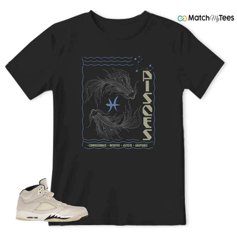 NIKE AIR JORDAN 5 RETRO SAIL SNEAKER Matching Tees t-shirt