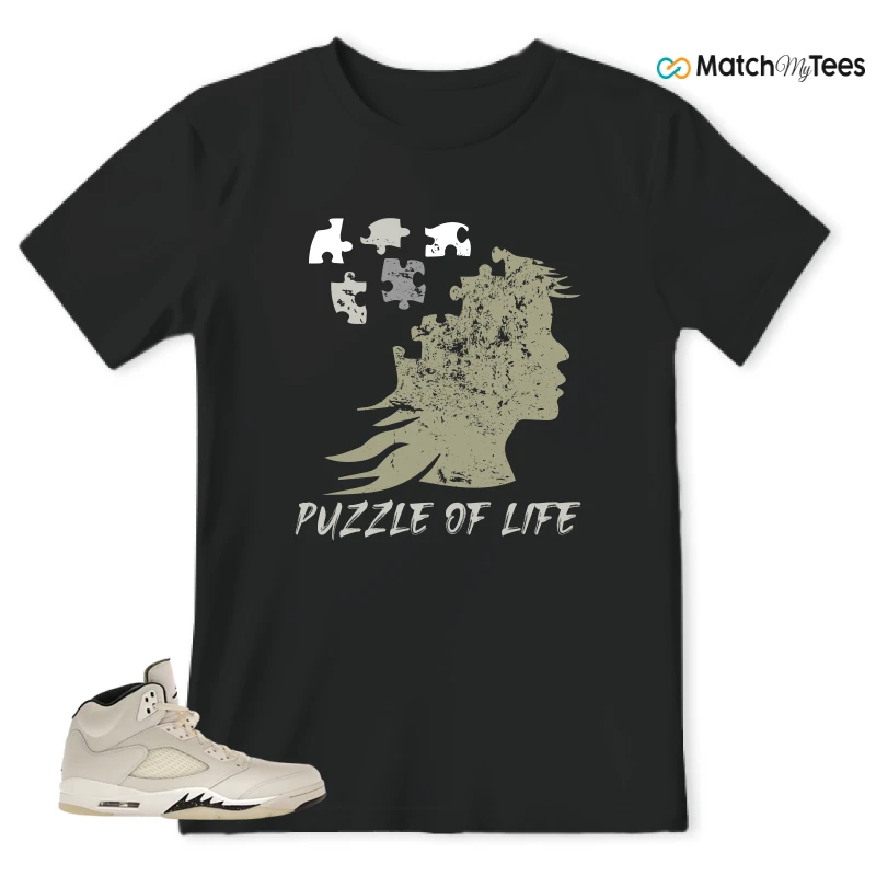 NIKE AIR JORDAN 5 RETRO SAIL SNEAKER Matching Tees t-shirt