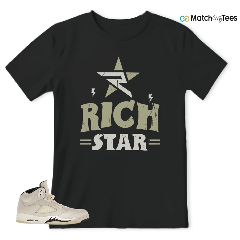 NIKE AIR JORDAN 5 RETRO SAIL SNEAKER Matching Tees t-shirt