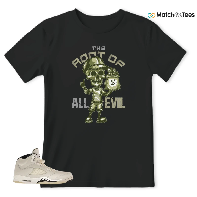 NIKE AIR JORDAN 5 RETRO SAIL SNEAKER Matching Tees t-shirt