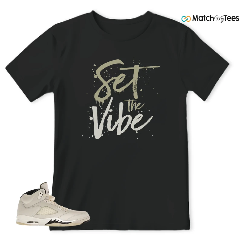 NIKE AIR JORDAN 5 RETRO SAIL SNEAKER Matching Tees t-shirt
