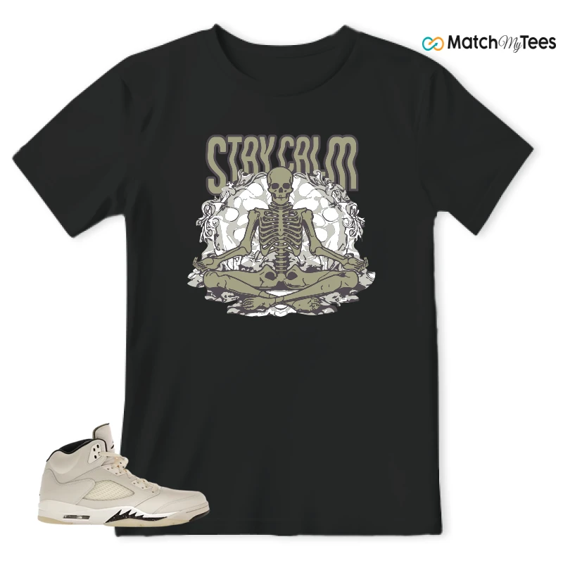NIKE AIR JORDAN 5 RETRO SAIL SNEAKER Matching Tees t-shirt