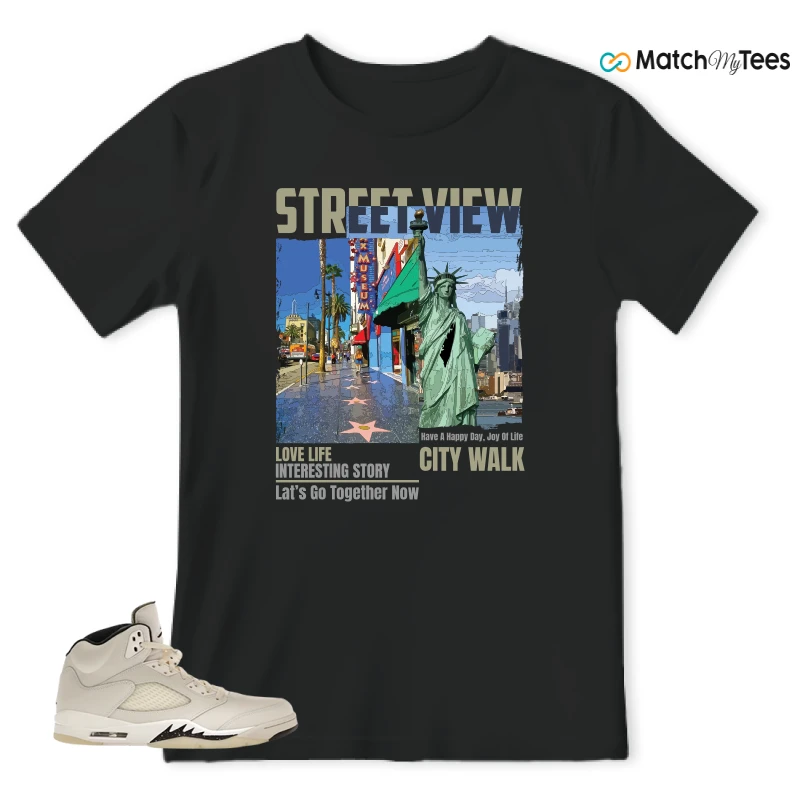 NIKE AIR JORDAN 5 RETRO SAIL SNEAKER Matching Tees t-shirt