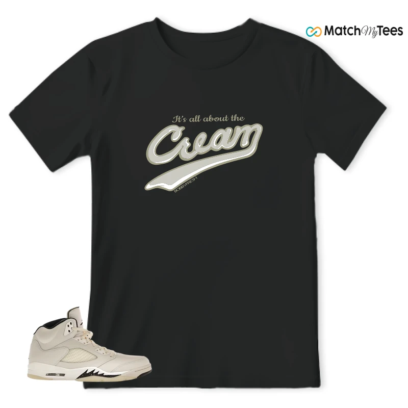 NIKE AIR JORDAN 5 RETRO SAIL SNEAKER Matching Tees t-shirt