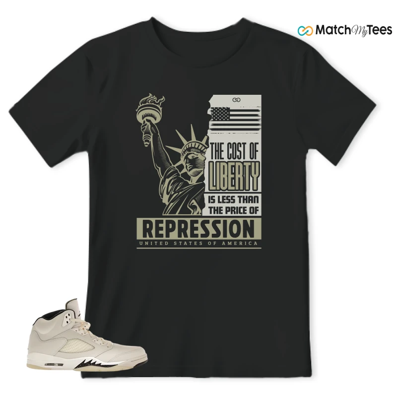NIKE AIR JORDAN 5 RETRO SAIL SNEAKER Matching Tees t-shirt