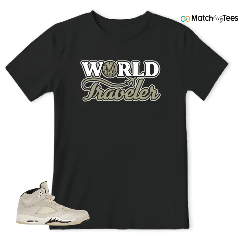 NIKE AIR JORDAN 5 RETRO SAIL SNEAKER Matching Tees t-shirt