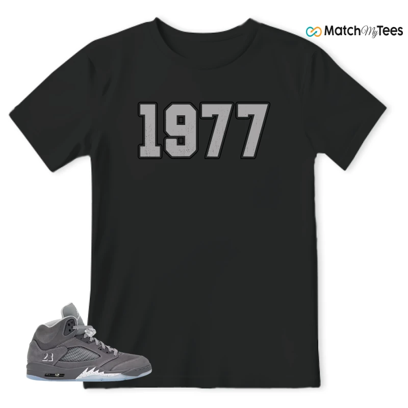 NIKE AIR JORDAN 5 RETRO WOLF GREY 2026 SNEAKER Matching Tees t-shirt