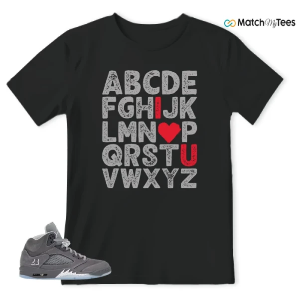 NIKE AIR JORDAN 5 RETRO WOLF GREY 2026 SNEAKER/LIGHT GRAPHITE/WHITE/WOLF GREY matching T-shirt