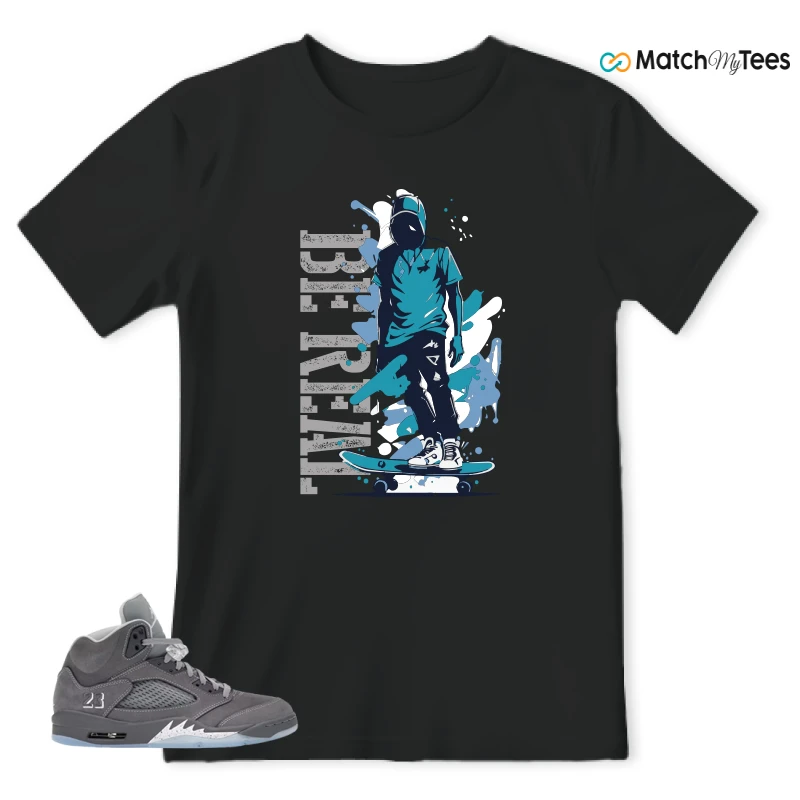 NIKE AIR JORDAN 5 RETRO WOLF GREY 2026 SNEAKER Matching Tees t-shirt