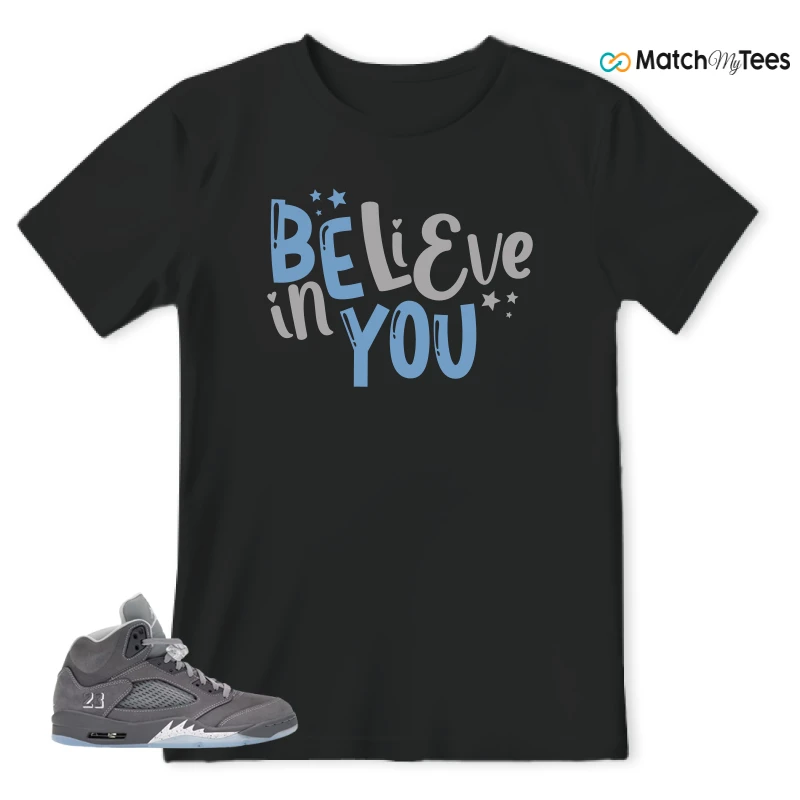 NIKE AIR JORDAN 5 RETRO WOLF GREY 2026 SNEAKER Matching Tees t-shirt